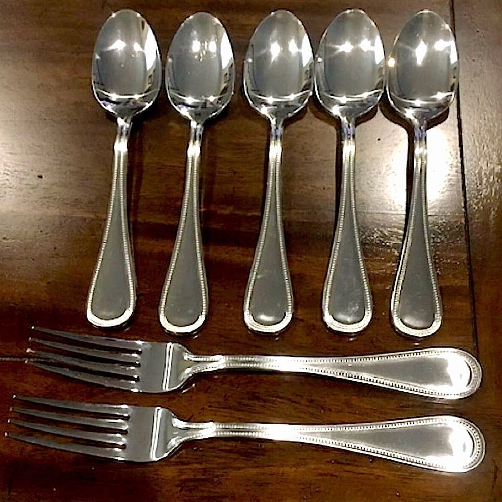 H TOWLE Stainless Steel Beaded Antique Flatware